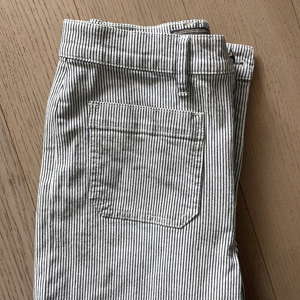 Anthro Point Sur Striped Wide Leg Crop Pants